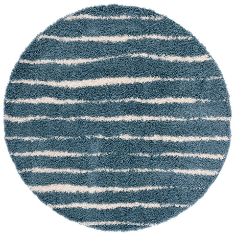 Safavieh Venus Shag 600 6'-7" x 6'-7" Rug in Turquoise / Ivory