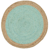 Safavieh Natural Fiber 3'-0" x 3'-0" Rug in Aqua / Natural
