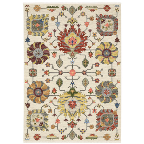 Oriental Weavers Lucca 8111W Ivory/ Multi Rug - main flat
