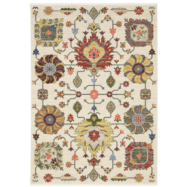 Oriental Weavers Lucca 8111W Ivory/ Multi Rug - main flat