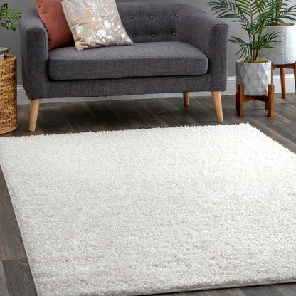 Nuloom Haisley Casual Shag Ozus01A White Area Rug