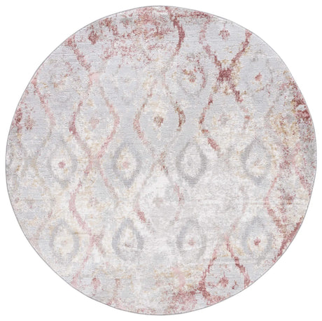 Safavieh Meadow 500 6'-7" x 6'-7" Rug in Grey / Pink
