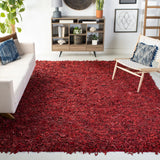 Safavieh Leather Shag 6'-0" x 9'-0" Rug in Red