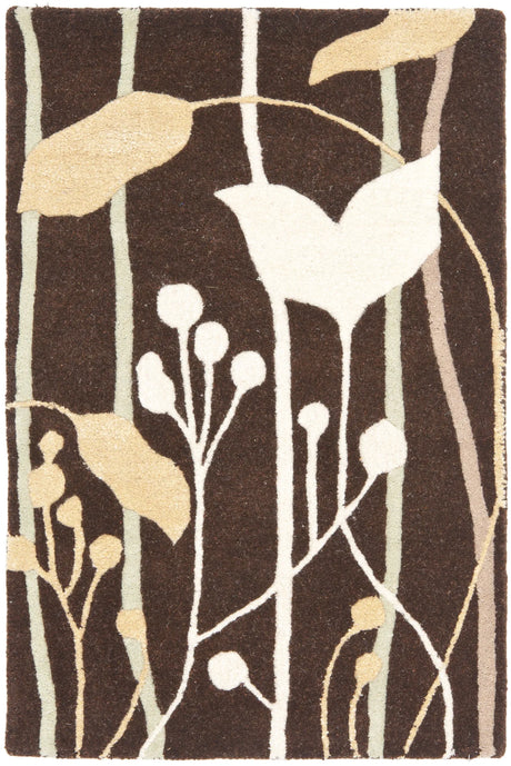 Safavieh Soho 2'-0" x 3'-0" Rug in Dark Brown / Multi