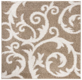 Safavieh New York Shag 6'-7" x 6'-7" Rug in Beige