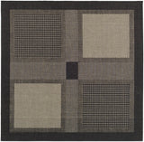 Safavieh Courtyard 6'-7" x 6'-7" Rug in Black / Sand