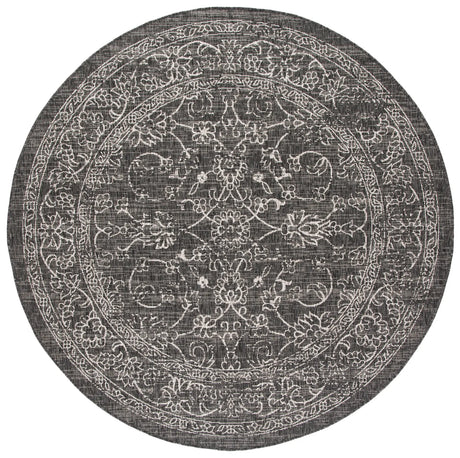 Safavieh Courtyard 6'-7" x 6'-7" Rug in Black / Ivory