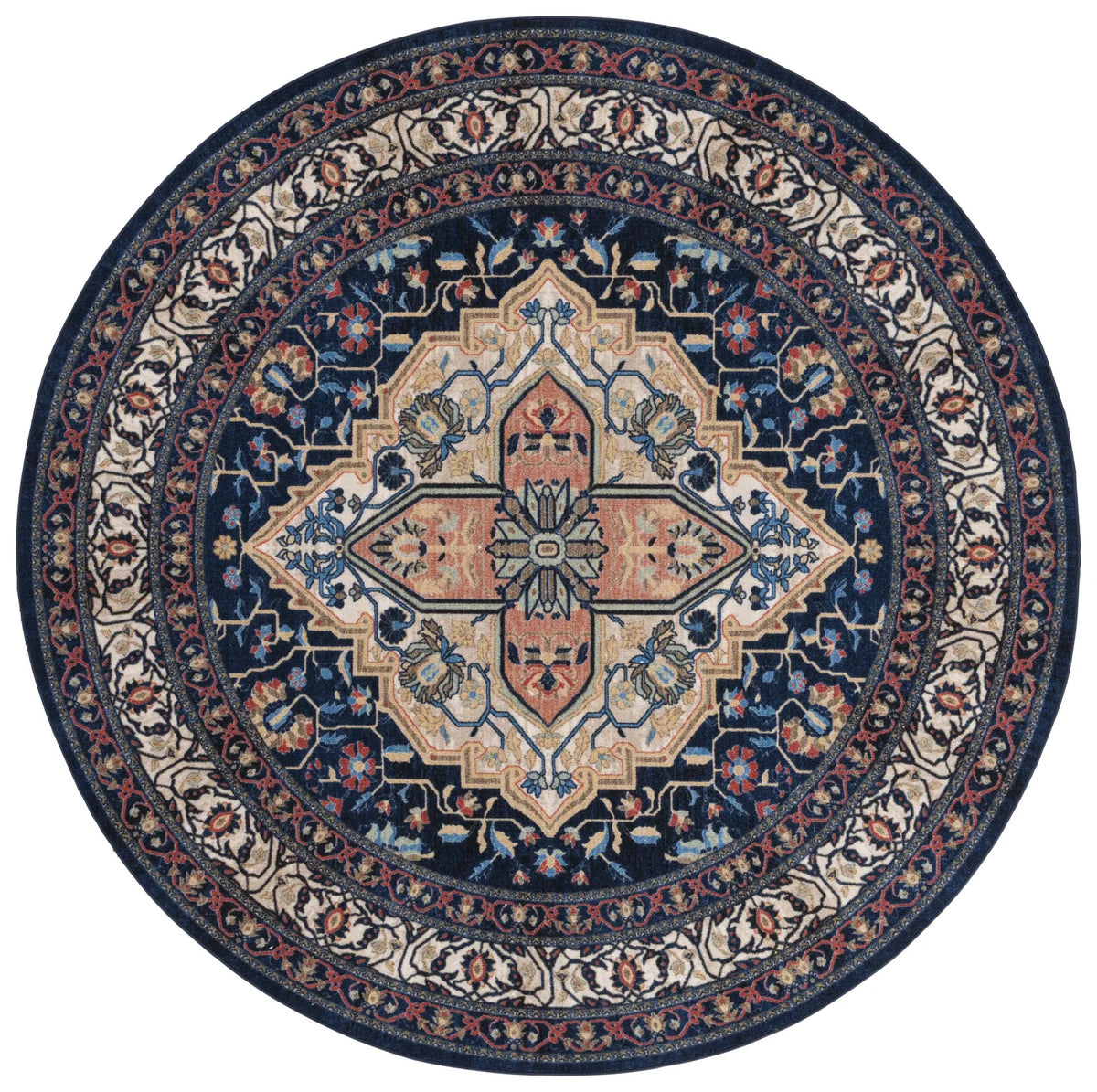 Safavieh Journey 6'-7" x 6'-7" Rug in Navy / Ivory