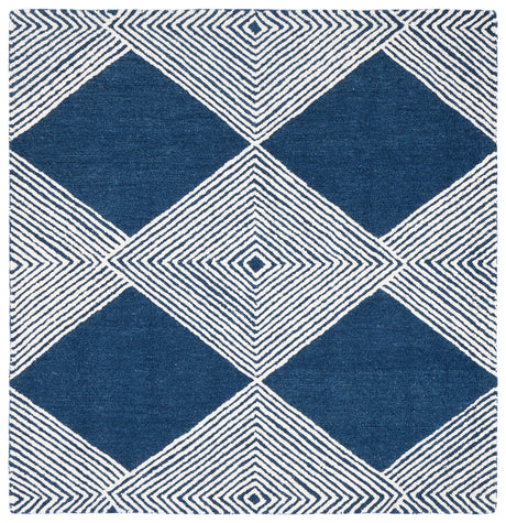 Safavieh Micro-Loop 5'-0" x 5'-0" Rug in Navy / Ivory