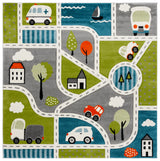 Safavieh Carousel Kids 100 6'-7" x 6'-7" Rug in Green / Grey