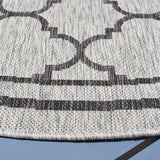 Safavieh Courtyard 6'-7" x 6'-7" Rug in Light Grey / Black