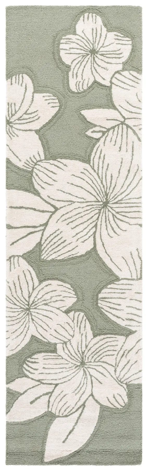 Safavieh Glamour 2'-3" x 8'-0" Rug in Sage Green / Ivory