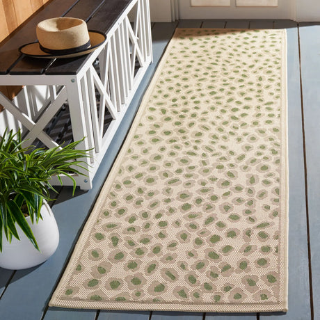 Safavieh Courtyard 2'-3" x 8'-0" Rug in Beige / Green