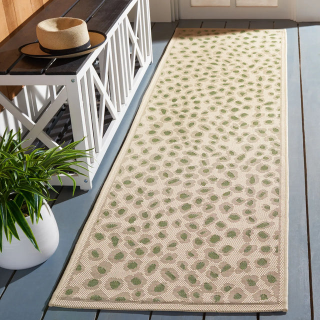 Safavieh Courtyard 2'-3" x 8'-0" Rug in Beige / Green