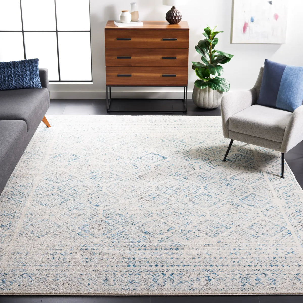Safavieh Tulum 10'-0" x 13'-0" Rug in Ivory / Turquoise