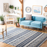Safavieh Striped Kilim 6'-0" x 9'-0" Rug in Navy / Ivory