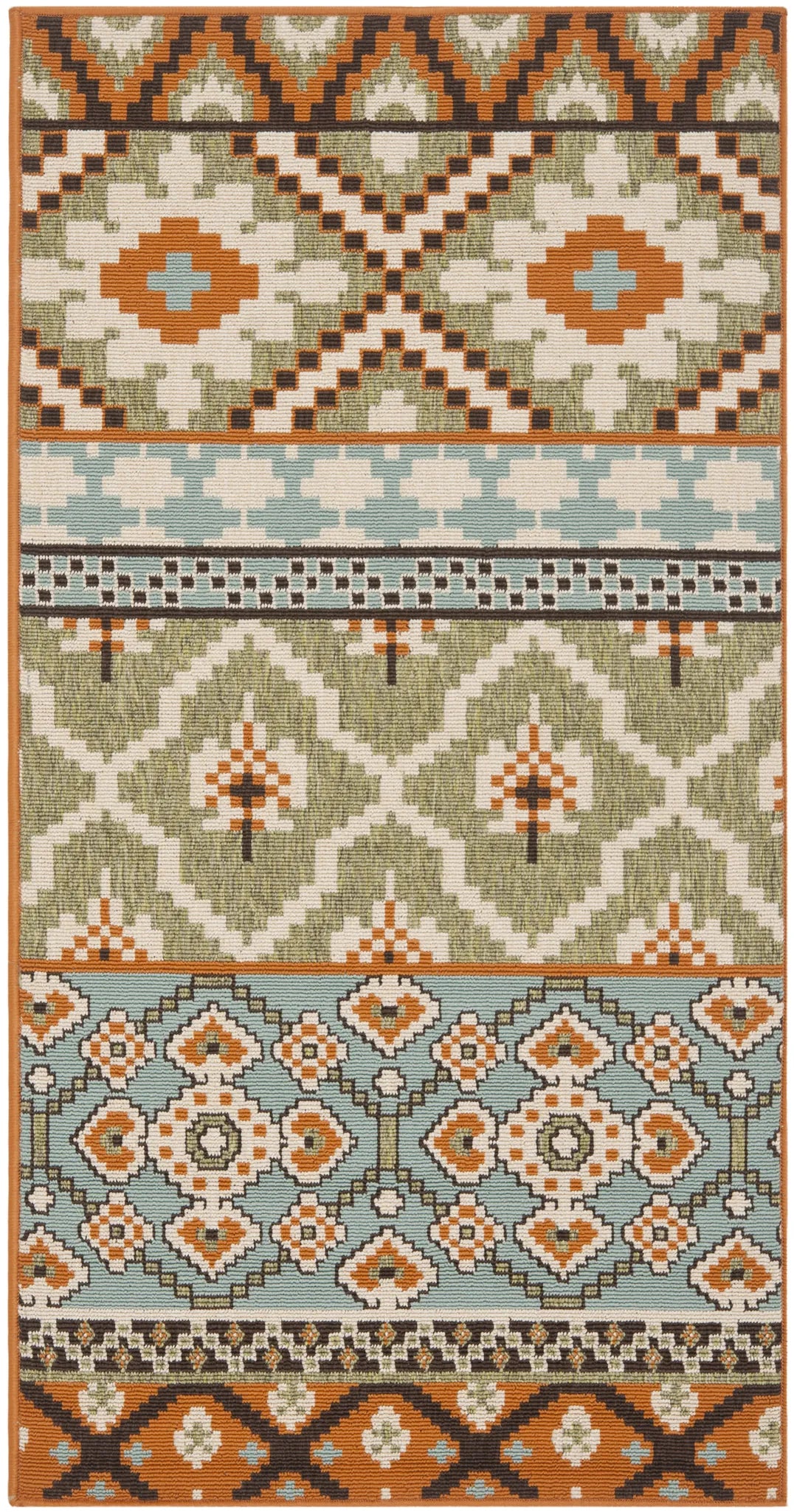 Safavieh Veranda 2'-7" x 5'-0" Rug in Green / Terracotta