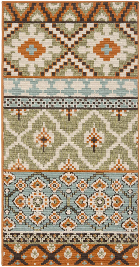 Safavieh Veranda 2'-7" x 5'-0" Rug in Green / Terracotta