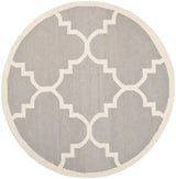 Safavieh Dhurries 6'-0" x 6'-0" Rug in Dark Grey / Ivory