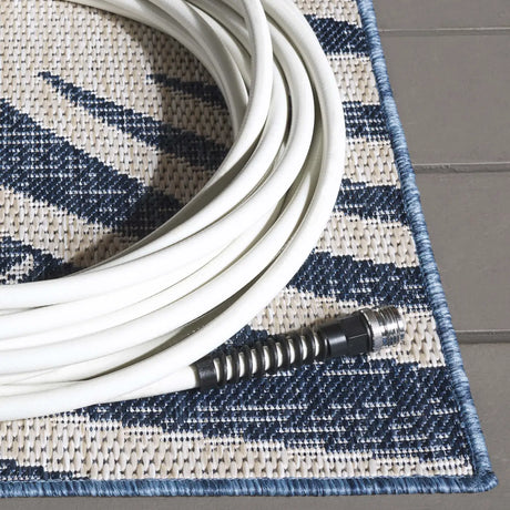 Safavieh Beach House 4'-0" x 6'-0" Rug in Blue / Ivory