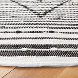 Safavieh Striped Kilim 6'-0" x 6'-0" Rug in Black / Ivory