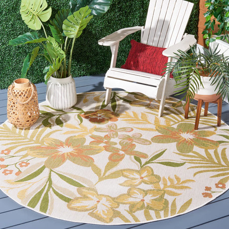 Safavieh Courtyard 6'-7" x 6'-7" Rug in Beige / Rust
