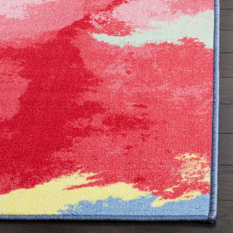 Safavieh Paint Brush 4'-4" x 6'-0" Rug in Fuchsia / Yellow