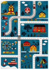 Safavieh Carousel Kids 100 4'-0" x 6'-0" Rug in Blue / Beige