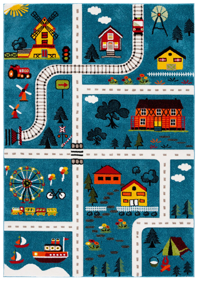 Safavieh Carousel Kids 100 4'-0" x 6'-0" Rug in Blue / Beige