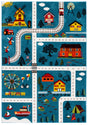 Safavieh Carousel Kids 100 4'-0" x 6'-0" Rug in Blue / Beige