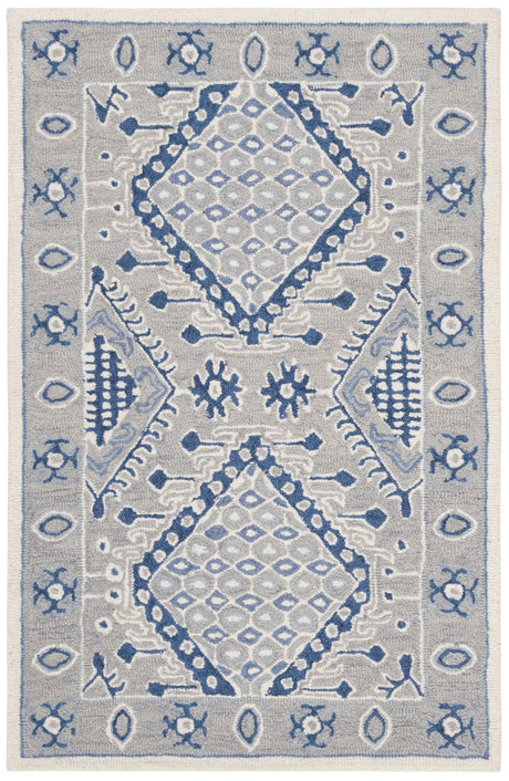 Safavieh Micro-Loop 2'-6" x 4'-0" Rug in Light Grey / Blue