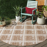 Safavieh Beach House 6'-7" x 6'-7" Rug in Brown / Ivory