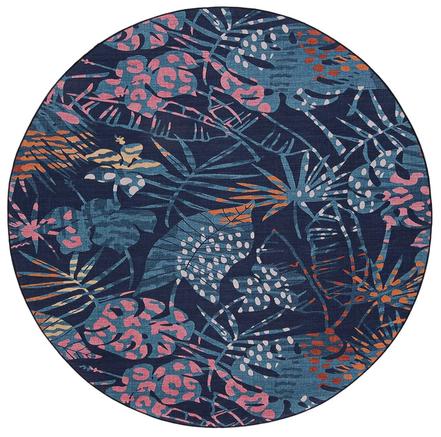 Safavieh Tacoma 6'-0" x 6'-0" Rug in Navy / Green