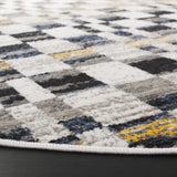 Safavieh Pyramid 6'-7" x 6'-7" Rug in Ivory / Grey Navy