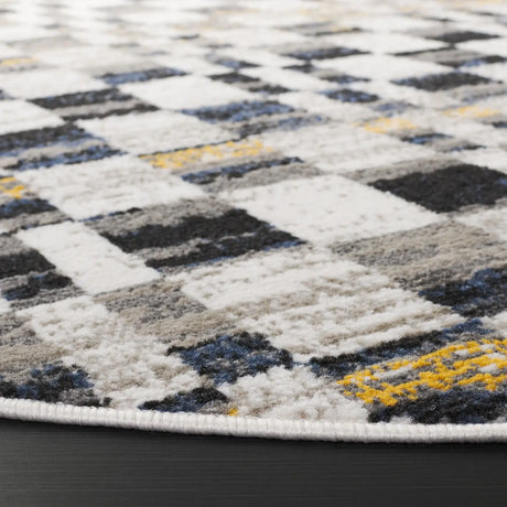 Safavieh Pyramid 6'-7" x 6'-7" Rug in Ivory / Grey Navy