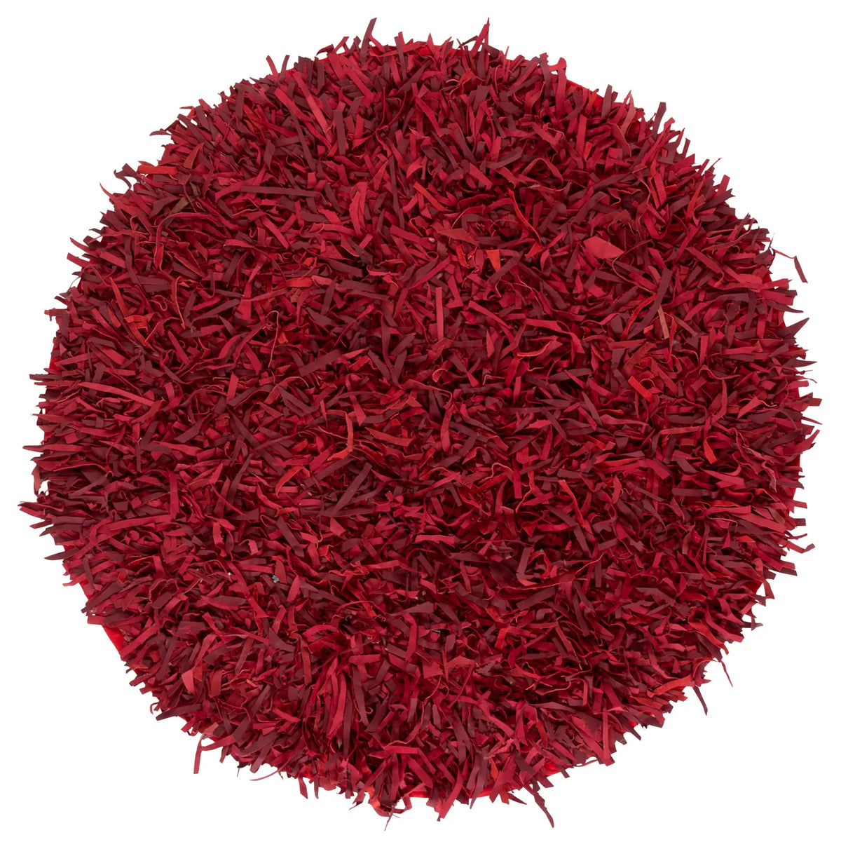 Safavieh Leather Shag 5'-0" x 5'-0" Rug in Red