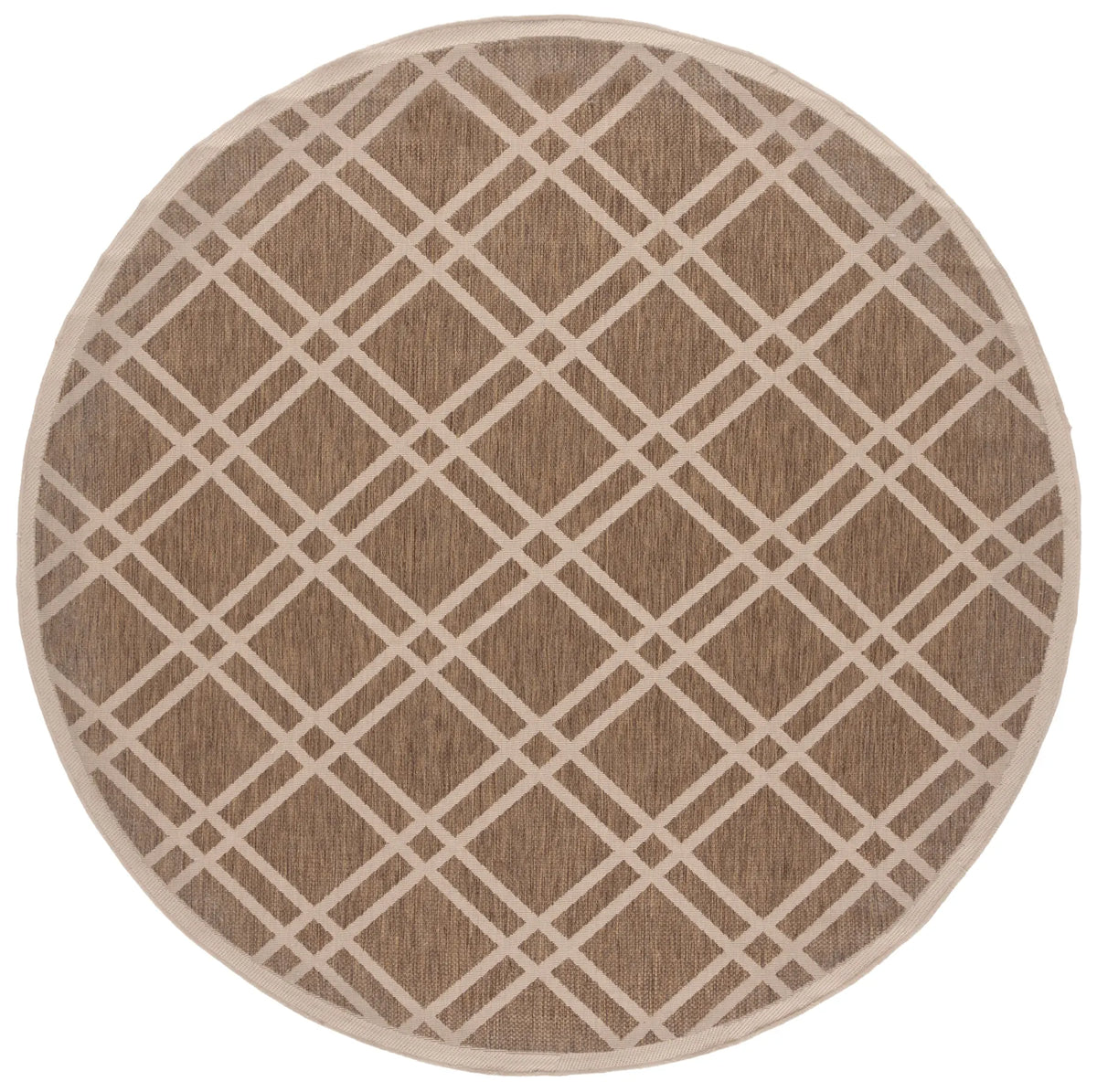 Safavieh Courtyard 7'-10" x 7'-10" Rug in Brown / Bone