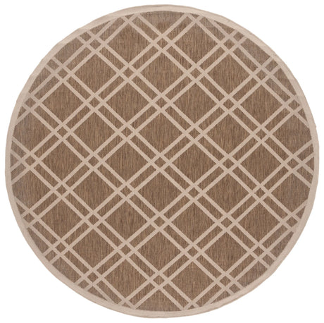 Safavieh Courtyard 7'-10" x 7'-10" Rug in Brown / Bone