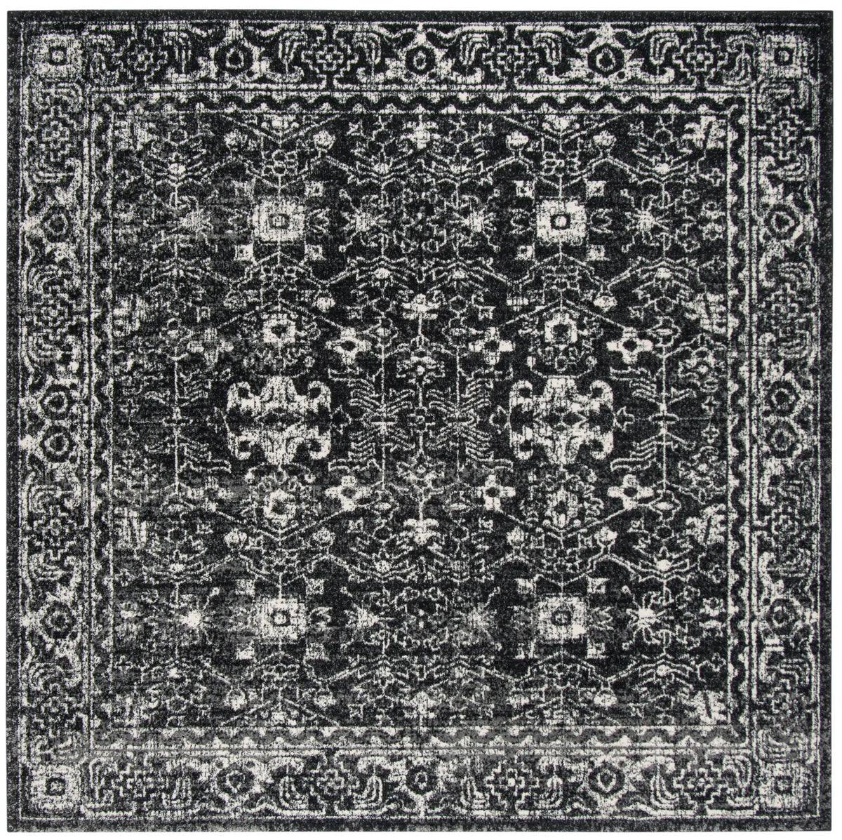 Safavieh Evoke 6'-7" x 6'-7" Rug in Charcoal / Ivory