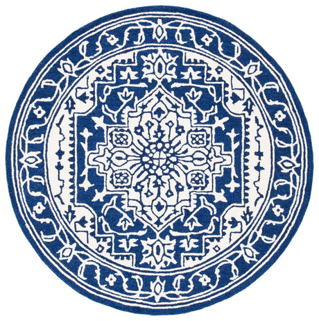 Safavieh Micro-Loop 5'-0" x 5'-0" Rug in Navy / Ivory