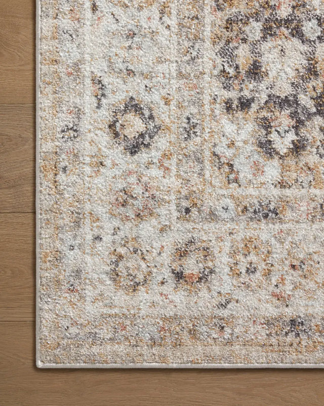 Loloi Monroe Mon-02 Beige/Multi Rug - corner on wood