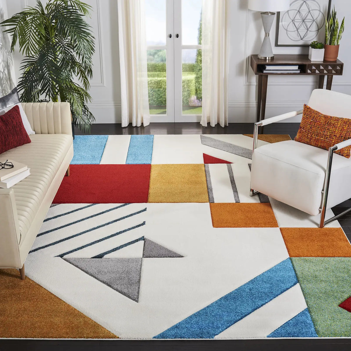 Safavieh Hollywood 10'-6" x 14'-0" Rug in Ivory / Peacock Blue