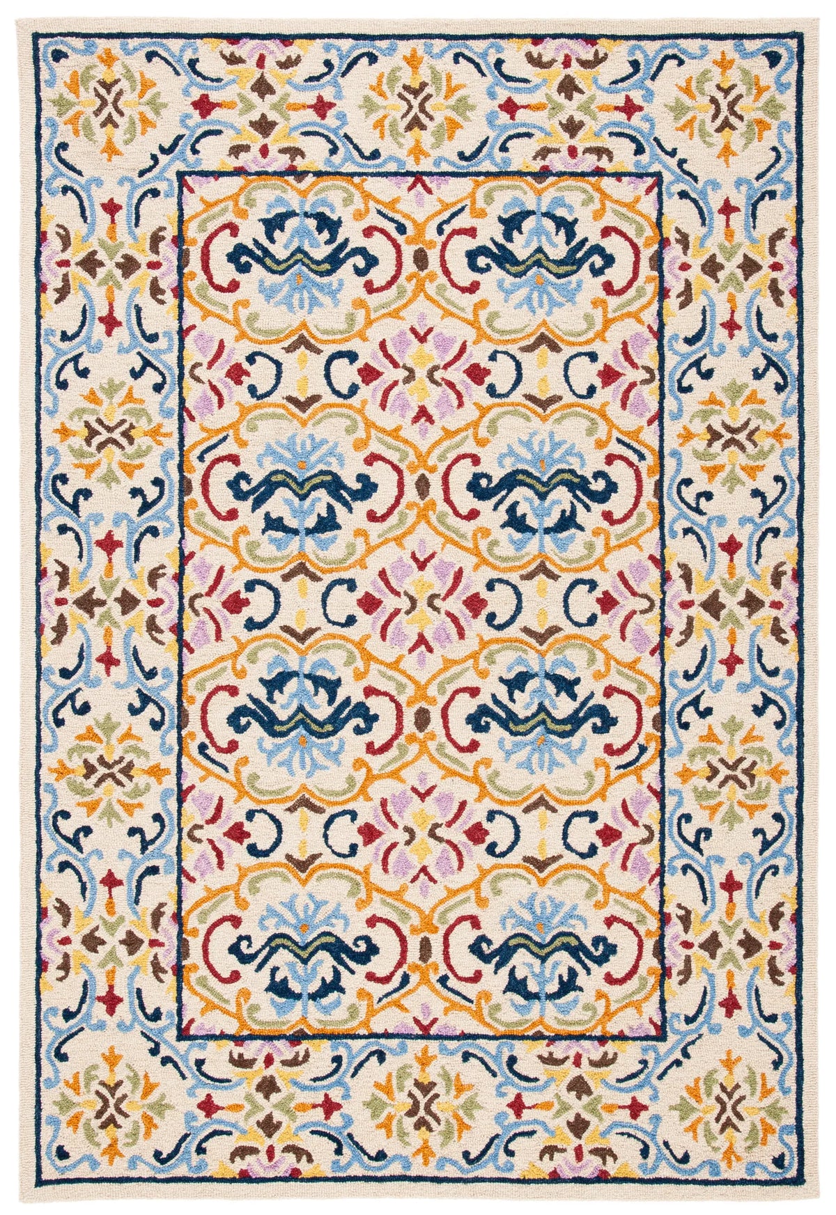 Safavieh Micro-Loop 4'-0" x 6'-0" Rug in Beige / Blue