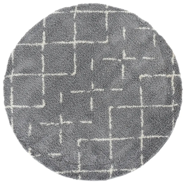 Safavieh Arizona Shag 6'-7" x 6'-7" Rug in Dark Grey / Ivory