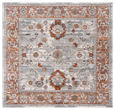 Safavieh Heirloom 700 6'-3" x 6'-3" Rug in Ivory Grey / Rust