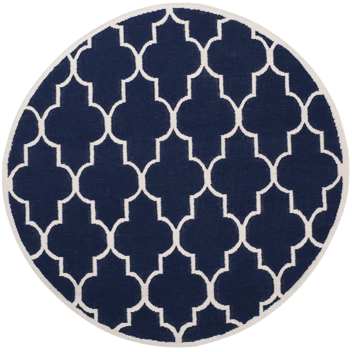 Safavieh Dhurries 6'-0" x 6'-0" Rug in Navy / Ivory