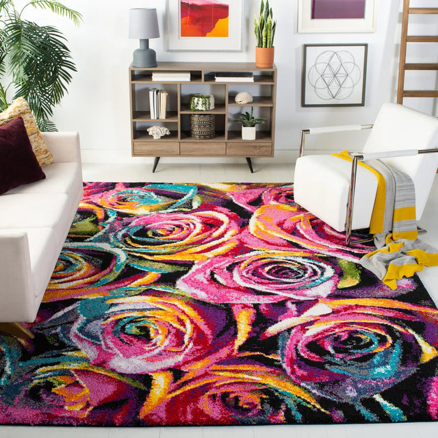 Safavieh Fiesta Shag 6'-7" x 9'-2" Rug in Fuchsia / Multi
