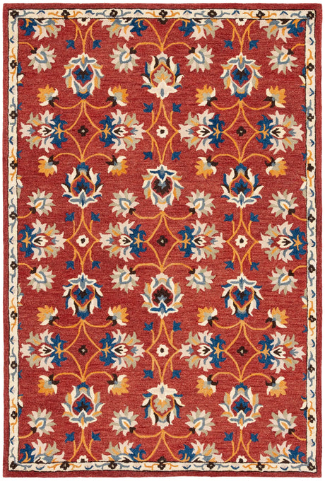 Safavieh Micro-Loop 4'-0" x 6'-0" Rug in Rust / Blue