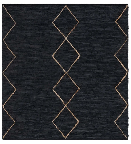 Safavieh Vintage Leather 6'-0" x 6'-0" Rug in Black / Natural