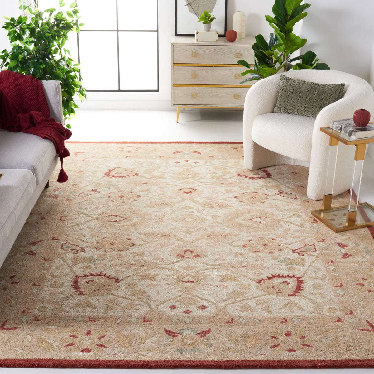 Safavieh Anatolia 9'-6" x 13'-6" Rug in Beige / Rust
